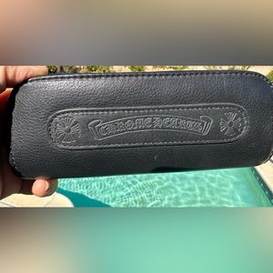 CHROME HEARTS - black leather glasses case. Excellent condition.